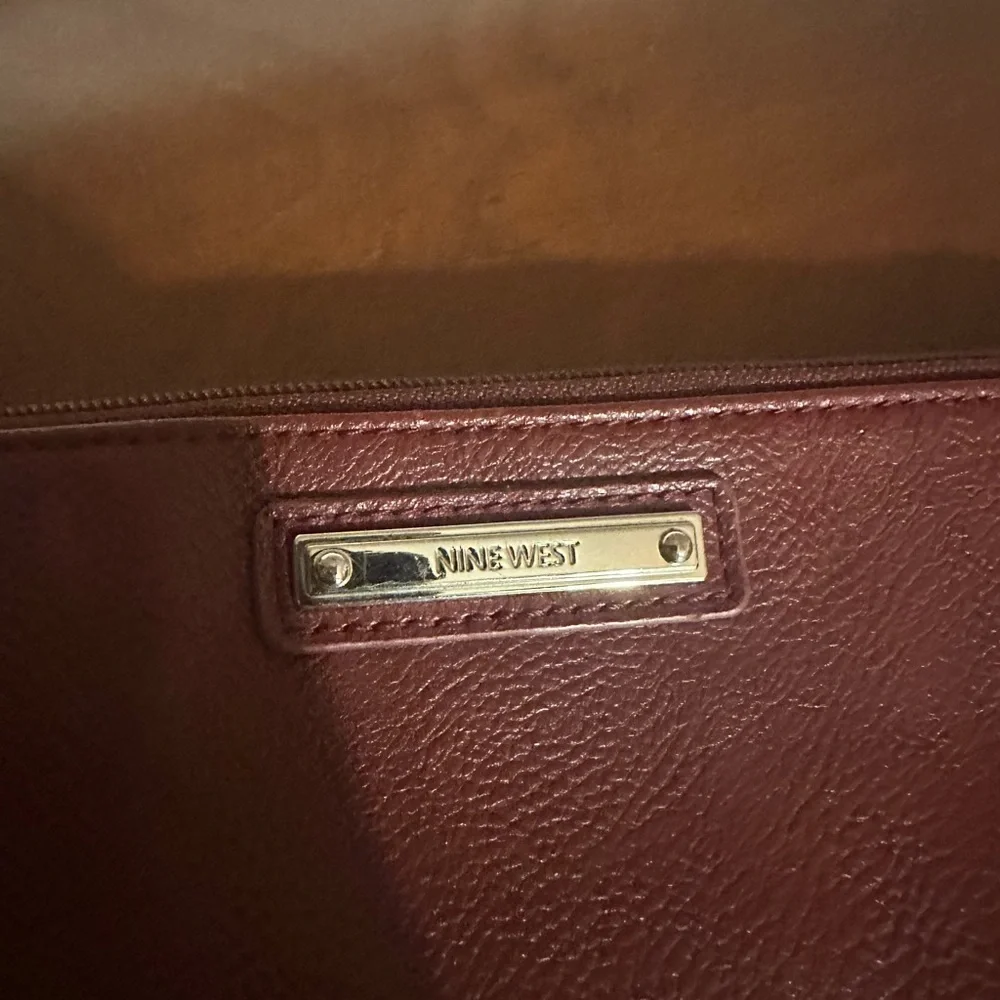 Nine West Burgundy Leather Wristlet